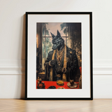 Anubis - Modern Egyptian God Art Print / Canvas, 12x16’’ / 31x41cm / Black Frame / Matboard, Posters Prints & Visual Artwork, Toby Leon