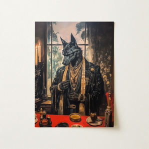 Anubis - Modern Egyptian God Art Print / Canvas, 12x16’’ / 31x41cm / Unframed / no Border, Posters Prints & Visual Artwork, Toby Leon