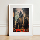Anubis - Modern Egyptian God Art Print / Canvas, 12x16’’ / 31x41cm / White Frame / Matboard, Posters Prints & Visual Artwork, Toby Leon