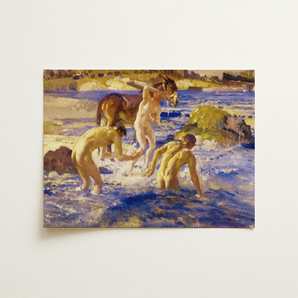 Anzacs Bathing - George Washington Lambert Art Print / Canvas, 16x12’’ / 41x31cm / Unframed / no Border, Posters Prints & Visual Artwork,