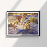 Black-framed Art Print Classical Painting Nude Figures Water George Washington Lambert, Captures