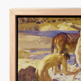 Framed Oil Painting Nude Figure Horses Impressionistic Style George Washington Lambert, Art Print, Captures