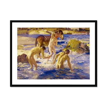 Anzacs Bathing - George Washington Lambert Art Print, Framed Painting Nude Bathers Donkey