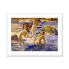 Anzacs Bathing - George Washington Lambert Art Print, Impressionistic Painting Nude Bathers Donkey Water