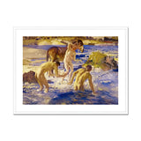 Anzacs Bathing - George Washington Lambert Art Print, Impressionistic Painting Nude Bathers Donkey Water