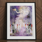 Aphromighty the 50ft Wiccan Witch Myth Art Print, 18x24’’ / 46x61cm / Unframed, Framed Artwork Ethereal Female Figure Mystical Purple