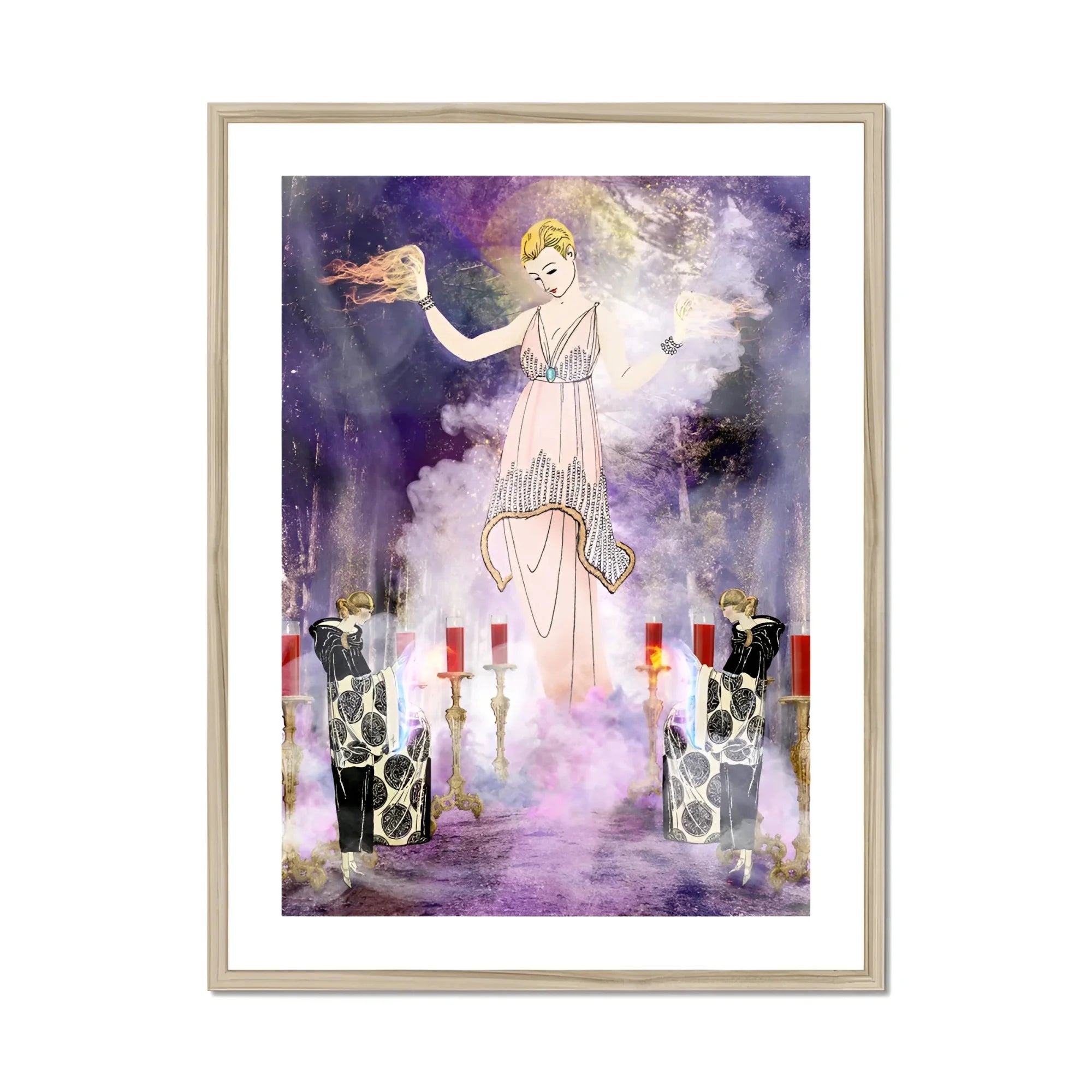 Aphromighty the 50ft Wiccan - Witch Myth Art Print, Whimsical Illustration 1920s Flapper-style Figure Dress Cocktail