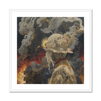 Apocalypso - Beautiful Apocalypse Art Print, Lace-covered Figure Smoky Landscape