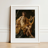 Apollo - Follower of Charles Meynier Art Print / Canvas White-framed Art Print Classical Painting Apollo God Music Laurel Wreath Catches,