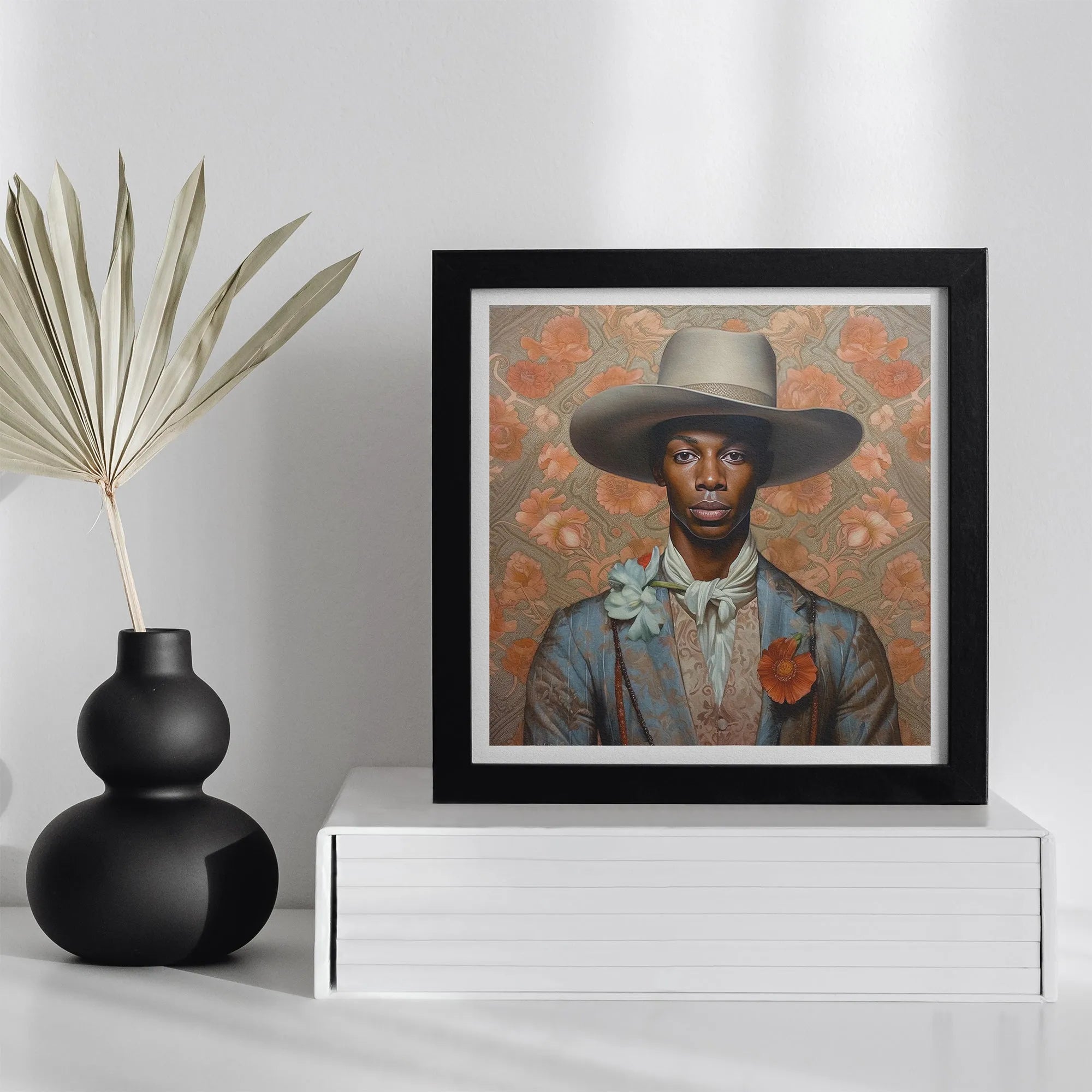Apollo - Gay Black Cowboy Art - Afroamerican Queerart Dandy - 16’x16’ - Posters Prints & Visual Artwork - Aesthetic Art
