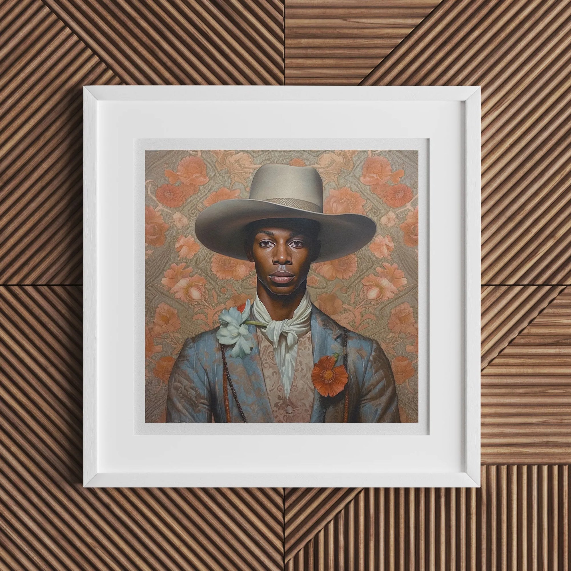 Apollo - Gay Black Cowboy Art - Afroamerican Queerart Dandy - 30’x30’ - Posters Prints & Visual Artwork - Aesthetic Art