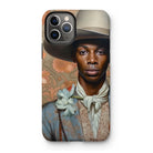 Apollo - Gay Black Dandy Cowboy Iphone Case, 11 Pro / Matte, Phone Case Portrait Person Wide-brimmed Hat Floral-patterned Clothing
