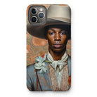 Apollo - Gay Black Dandy Cowboy Iphone Case, 11 Pro Max / Matte, Phone Case Portrait Person Wide-brimmed Hat Ornate Clothing