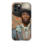 Apollo - Gay Black Dandy Cowboy Iphone Case, 12 Pro / Matte, Phone Case Portrait Person Wide-brimmed Hat Ornate Clothing