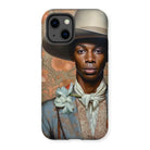 Apollo - Gay Black Dandy Cowboy Iphone Case, 13 / Matte, Phone Case Portrait Person Hat Floral-patterned Clothing
