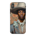 Apollo - Gay Black Dandy Cowboy Iphone Case, Xs / Matte, Phone Case Portrait Person Wide-brimmed Hat Floral-patterned Clothing
