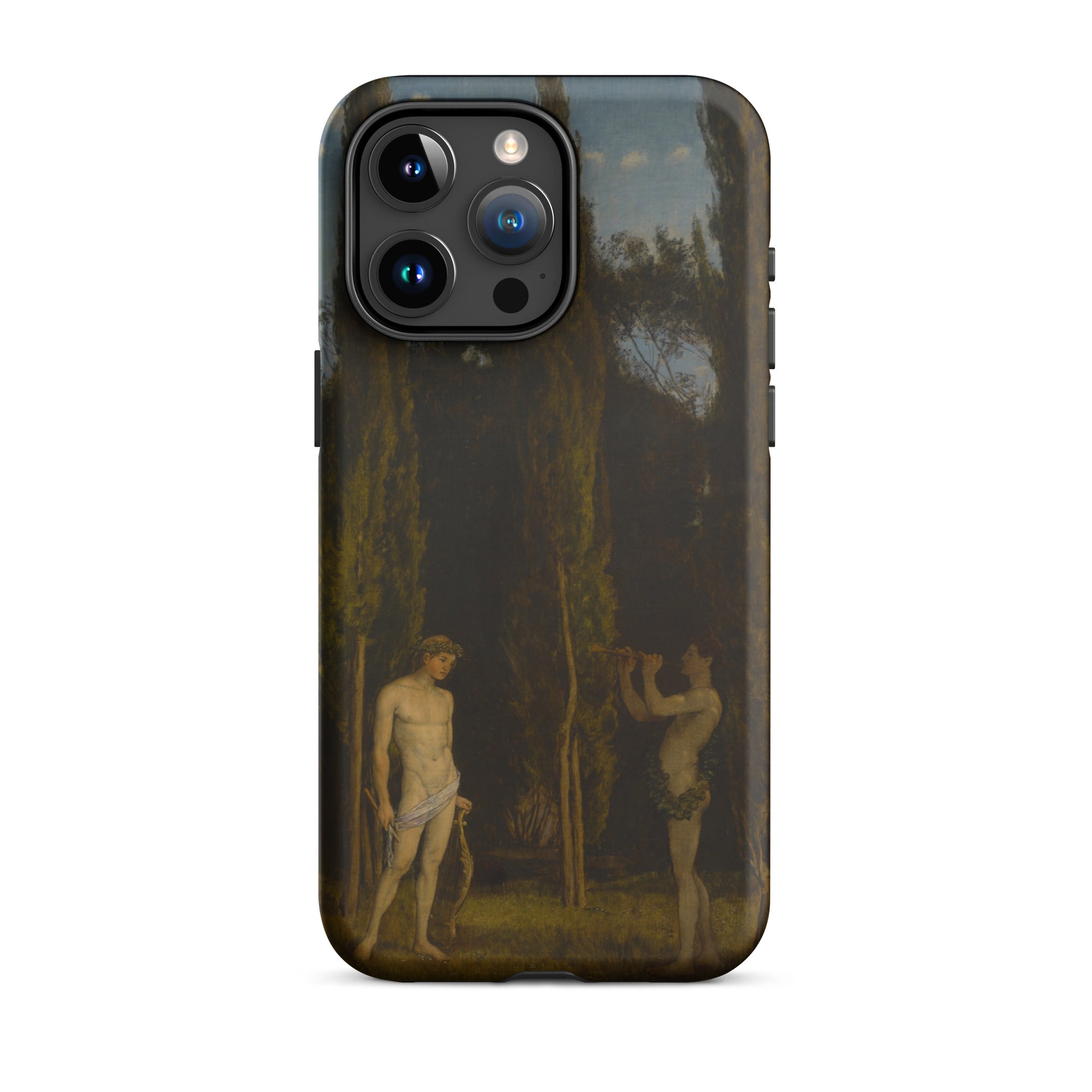 Apollo & Marsyas Hans Thoma Greek Myth Iphone Case, 15 Pro Max / Matte, Phone Case Classical Art