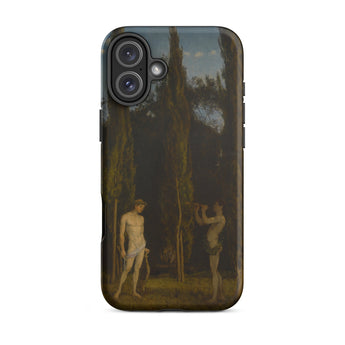 Apollo & Marsyas - Hans Thoma Greek Myth Iphone Case, 16 Plus / Matte, Phone Case Classical Painting