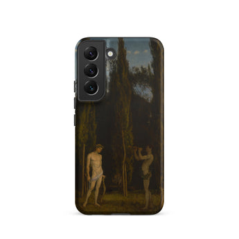 Apollo & Marsyas - Hans Thoma Greek Myth Phone Case Samsung Galaxy S22 / Matte Black Phone Case Dark Classical Painting Two Nude Greek Myth