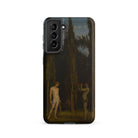 Apollo & Marsyas Hans Thoma Greek Myth Samsung Case, Galaxy S21 / Matte, Dark Colored Smartphone Case Classical Painting Two Figures Forest