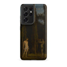 Apollo & Marsyas Hans Thoma Greek Myth Samsung Case, Galaxy S21 Ultra / Matte, Black Smartphone Case Classical Painting Two Figures Dark