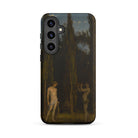 Apollo & Marsyas Hans Thoma Greek Myth Samsung Case, Galaxy S24 Plus / Matte, Black Smartphone Case Classical Painting Two Figures Dark