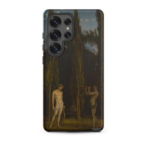 Apollo & Marsyas - Hans Thoma Greek Myth Samsung Case, Galaxy S25 Ultra / Matte, Smartphone Case Classical Painting Two Figures Dark