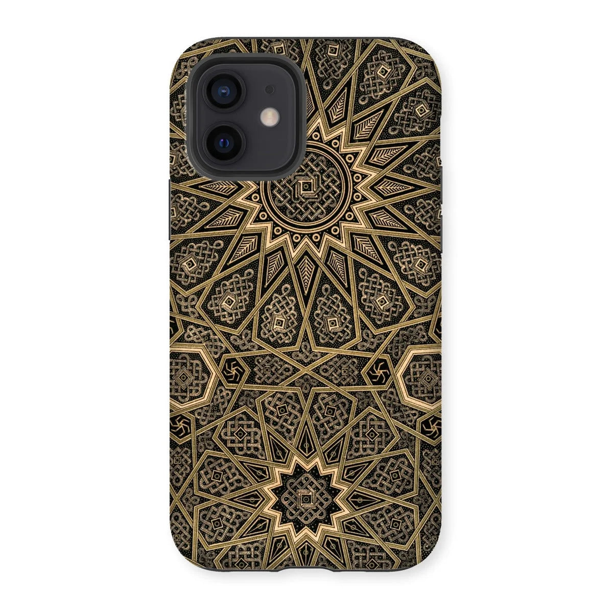 Arabic Ceiling - Emile Prisses D’avennes Iphone Case, 12 / Matte, Phone Case Intricate Gold Black Islamic Geometric Mandala