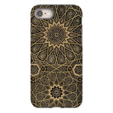 Arabic Ceiling - Emile Prisses D’avennes Phone Case Iphone 8 / Matte Phone Case Intricate Gold Black Mandala Pattern Arabic Ceiling, Emile