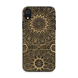 Arabic Ceiling - Emile Prisses D’avennes Phone Case Iphone Xr / Matte Phone Case Intricate Gold Black Mandala Pattern Arabic Ceiling, Emile