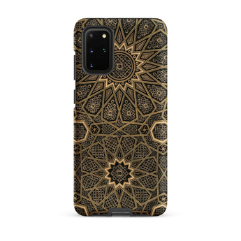 Arabic Ceiling - Emile Prisses D’avennes Phone Case Samsung Galaxy S20 Plus / Matte Sleek Black Phone Case Adorned Intricate Gold Geometric