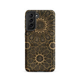 Arabic Ceiling - Emile Prisses D’avennes Phone Case Samsung Galaxy S21 / Matte Black Gold Geometric Mandala Phone Case Intricate Starburst