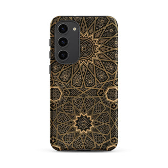 Arabic Ceiling - Emile Prisses D’avennes Phone Case Samsung Galaxy S23 Plus / Matte Black Gold Geometric Patterned Phone Case Intricate