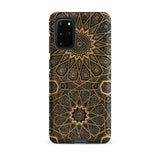 Arabic Ceiling - Emile Prisses D’avennes Samsung Case, Galaxy S20 Plus / Matte, Smartphone Case Intricate Gold Black Geometric Pattern