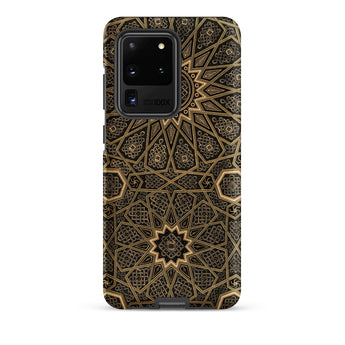 Arabic Ceiling - Emile Prisses D’avennes Samsung Case, Galaxy S20 Ultra / Matte, Smartphone Case Gold Black Geometric Pattern
