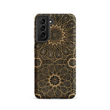 Arabic Ceiling - Emile Prisses D’avennes Samsung Case, Galaxy S21 / Matte, Black Gold Phone Case Intricate Geometric Pattern