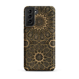 Arabic Ceiling - Emile Prisses D’avennes Samsung Case, Galaxy S21 Plus / Matte, Smartphone Case Intricate Gold Black Geometric Pattern