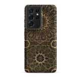 Arabic Ceiling - Emile Prisses D’avennes Samsung Case, Galaxy S21 Ultra / Matte, Black Phone Case Gold Geometric Pattern