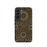 Arabic Ceiling - Emile Prisses D’avennes Samsung Case, Galaxy S22 / Matte, Smartphone Dark Brown Gold Geometric Pattern Case
