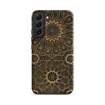 Arabic Ceiling - Emile Prisses D’avennes Samsung Case, Galaxy S22 Plus / Matte, Smartphone Case Intricate Gold Black Geometric Pattern