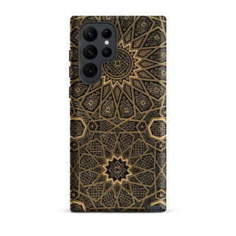 Arabic Ceiling - Emile Prisses D’avennes Samsung Case, Galaxy S22 Ultra / Matte, Smartphone Case Intricate Gold Black Geometric Pattern