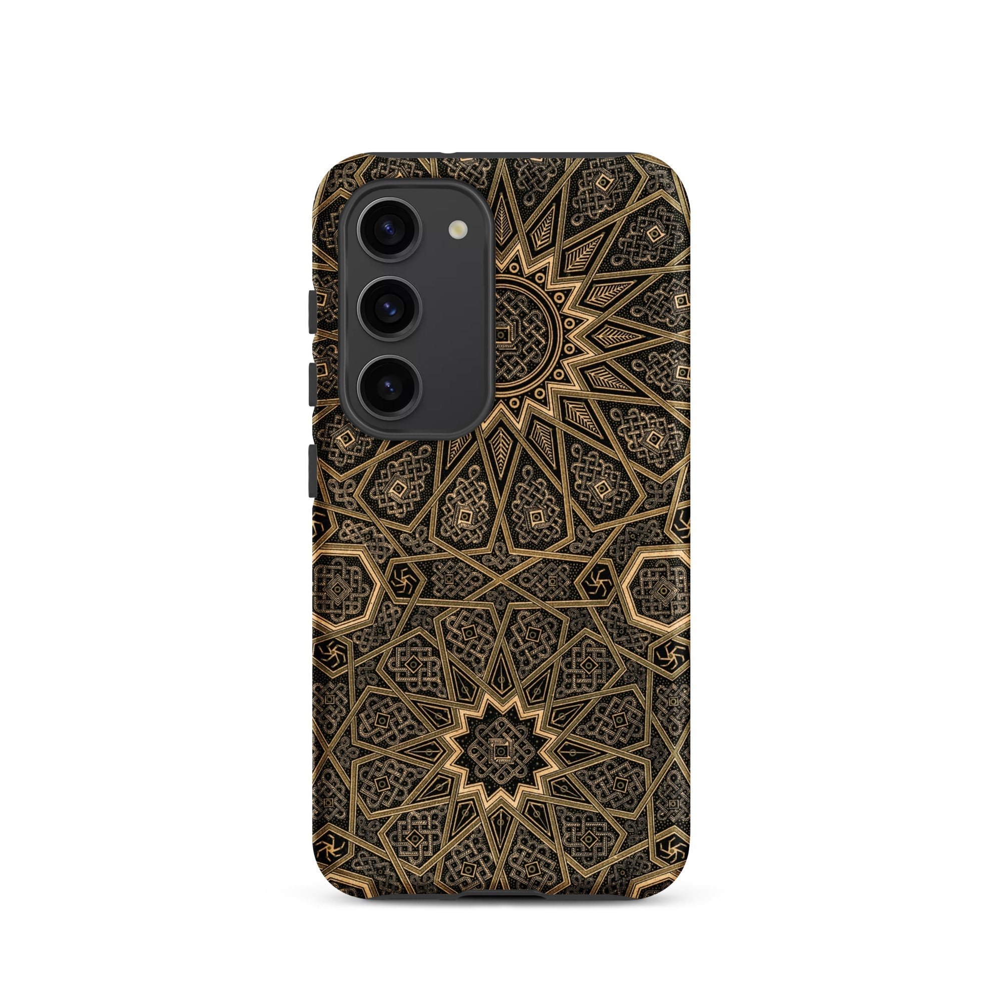 Arabic Ceiling Emile Prisses D’avennes Samsung Case, Galaxy S23 / Matte, Black Smartphone Case Gold Geometric Pattern