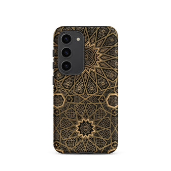 Arabic Ceiling - Emile Prisses D’avennes Samsung Case, Galaxy S23 / Matte, Black Smartphone Case Gold Geometric Pattern