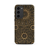Arabic Ceiling - Emile Prisses D’avennes Samsung Case, Galaxy S23 Plus / Matte, Black Smartphone Case Intricate Gold Geometric Pattern