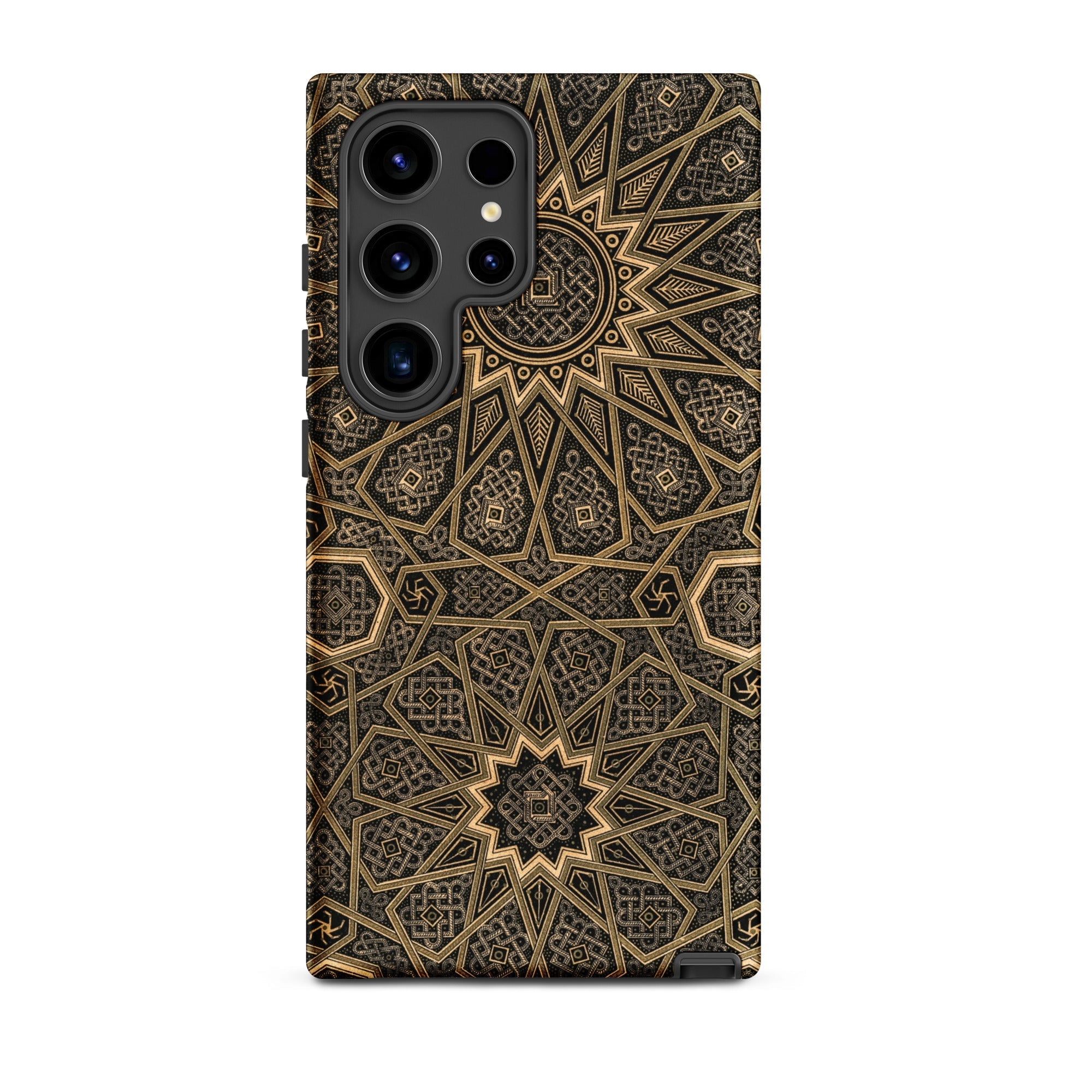 Arabic Ceiling Emile Prisses D’avennes Samsung Case, Galaxy S24 Ultra / Matte, Smartphone Case Intricate Gold Black Geometric Pattern
