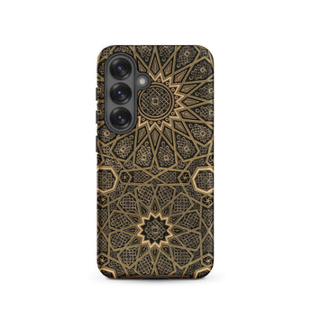 Arabic Ceiling - Emile Prisses D’avennes Samsung Case, Galaxy S25 / Matte, Smartphone Case Intricate Geometric Pattern Gold Black