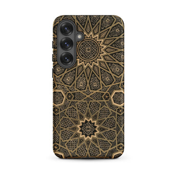 Arabic Ceiling - Emile Prisses D’avennes Samsung Case, Galaxy S25 Plus / Matte, Smartphone Case Intricate Geometric Pattern Gold Black