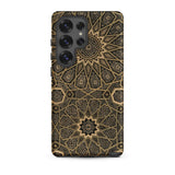 Arabic Ceiling - Emile Prisses D’avennes Samsung Case, Galaxy S25 Ultra / Matte, Smartphone Dark Gold Intricate Geometric Pattern Cover