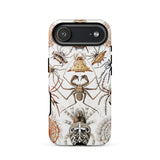 Arachnida - Ernst Haeckel Spider Taxonomy Phone Case Iphone 17 Air / Matte White Patterned Black Accents Textured, Dissecting Table Spiders