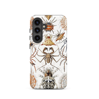 Arachnida - Ernst Haeckel Spider Taxonomy Phone Case Samsung Galaxy S24 / Matte White Adorned Detailed Illustration Spiders Earthy,